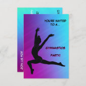 体操ガールバースデーパーティーへの招待 招待状 (正面/裏面)