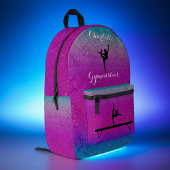 体操ガールパープルブルーグラデーション プリントバックパック