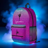 体操ガールパープルブルーグラデーション プリントバックパック