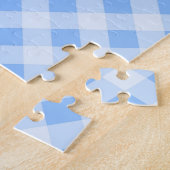 体操ガールブリスフルインパーソナライズされたブルー ジグソーパズル (側面)