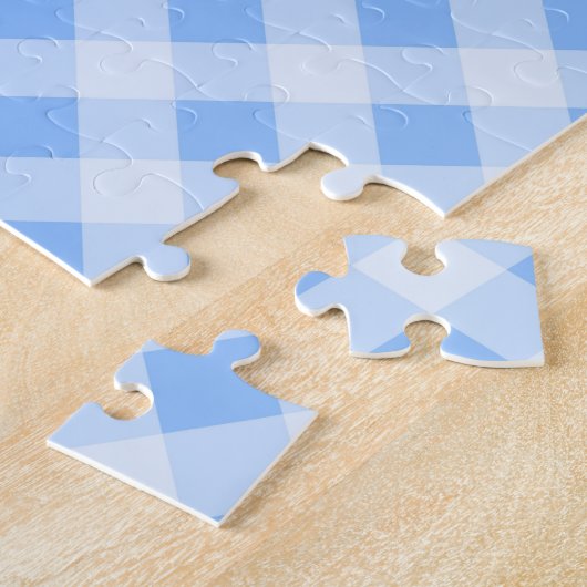 体操ガールブリスフルインパーソナライズされたブルー ジグソーパズル (側面)