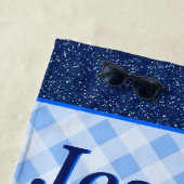 体操ガールライトブルーダークブルー ビーチタオル (インサイチュ)