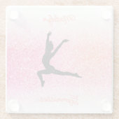 体操ガール体操選手レオタードピンクタンジェリン ガラスコースター (裏面)