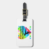 体操ガール感動的デザイン ラゲッジタグ (正面縦)