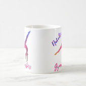 体操キックオーバーピンクパープルパーソナライズされた コーヒーマグカップ (中央)