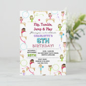 体操キッズガールバースデーパーティーテーマ 招待状 (スタンド正面)