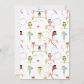 体操キッズガールバースデーパーティーテーマ 招待状 (裏面)