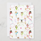 体操キッズガールバースデーパーティーテーマ 招待状 (裏面)