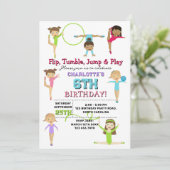 体操キッズガールバースデーパーティーテーマ 招待状 (スタンド正面)