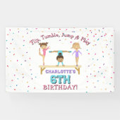 体操キッズガールバースデーパーティーテーマ 横断幕 (横)