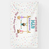 体操キッズガールバースデーパーティーテーマ 横断幕 (縦)