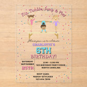 体操キッズガールバースデーパーティーテーマ 澄ん アクリル招待状 (正面)