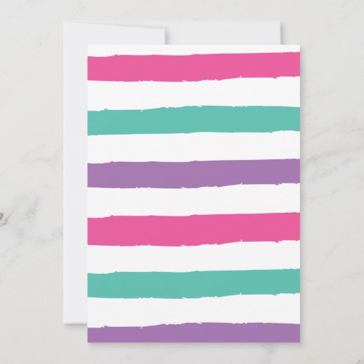 体操キャートホイールとカップケーキ誕生日 招待状 (裏面)