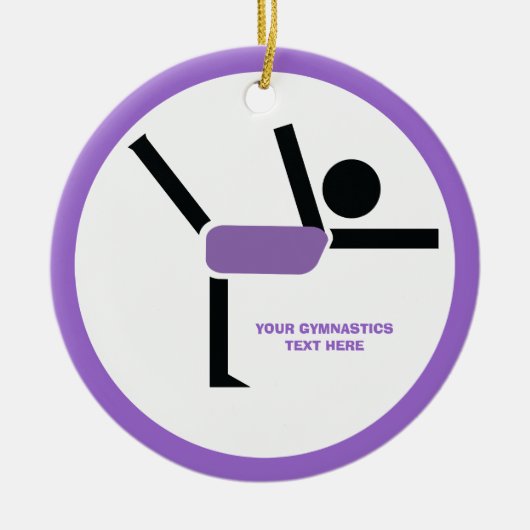 体操ギフト体操パフォーマーカスタム セラミックオーナメント (正面)