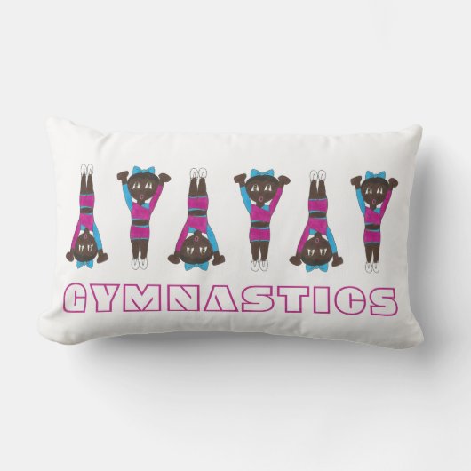 体操ギムナストデコールジムコーチがピンクをタンブル ランバークッション (正面)