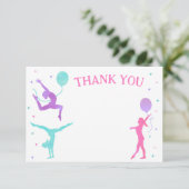 体操ギムナスト誕生日パーティーサンキューカード セーブザデート (スタンド正面)