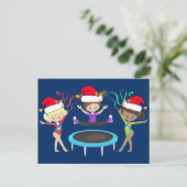 体操クリスマスかわいい体操選手ガールズホリデー ポストカード (スタンド正面)