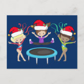 体操クリスマスかわいい体操選手ガールズホリデー ポストカード (正面)