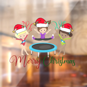 体操クリスマスかわいい体操選手 ウィンドウサイン