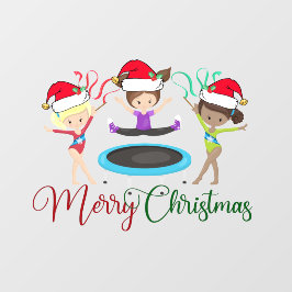 体操クリスマスかわいい体操選手 ウィンドウサイン