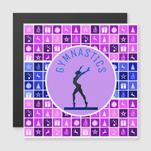 体操クリスマスをテーマにした磁気カード (正面/裏面)