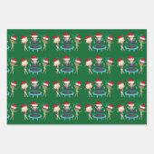 体操クリスマスギムナスト女の子かわいい緑 ラッピングペーパーシート (正面3)