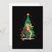 体操クリスマスツリー体操競技スポーツギフト 招待状 (正面/裏面)