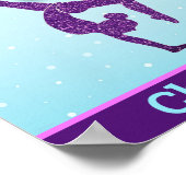 体操クリスマスパープルアクアパーソナライズされた ポスター (角)