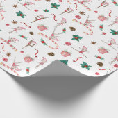 体操クリスマスラッピング紙ピンクホリデイ ラッピングペーパー (角)