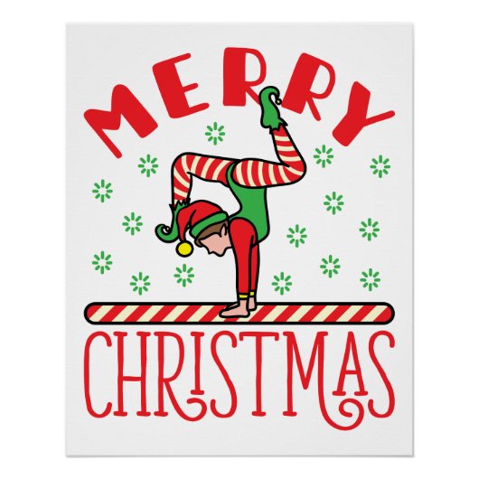 体操クリスマス小妖精や小人オンビーム ポスター (正面)