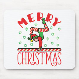 体操クリスマス小妖精や小人オンビーム マウスパッド