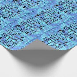 体操クロスワードスキルブルー ラッピングペーパー