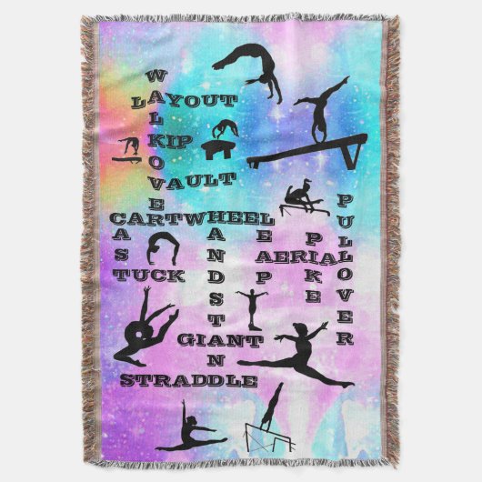 体操クロスワードブランケット スローブランケット (正面縦)