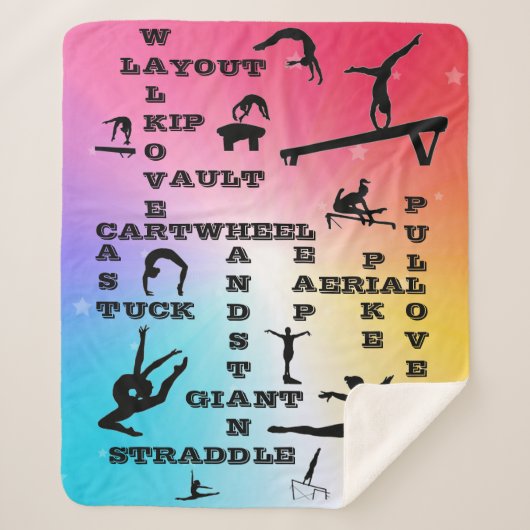 体操クロスワードレインボースターズシェルパブランケット シェルパブランケット (正面)