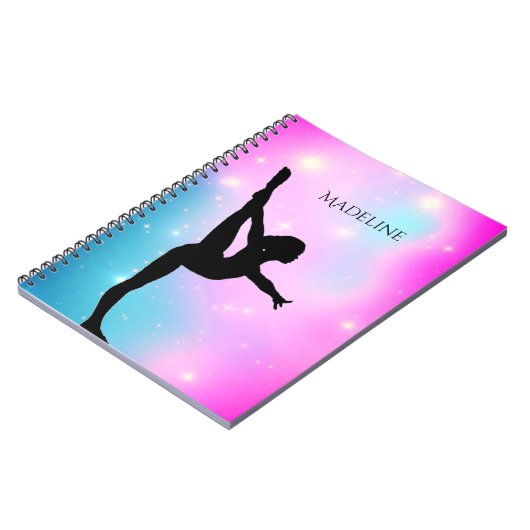 体操グラデーション(体操選手の名前を使用) ノートブック (左側)