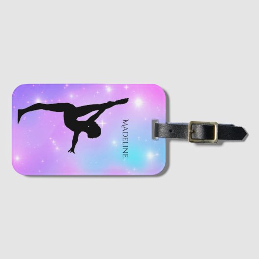 体操グラデーション（体操選手の名前を使用） ラゲッジタグ (正面横)