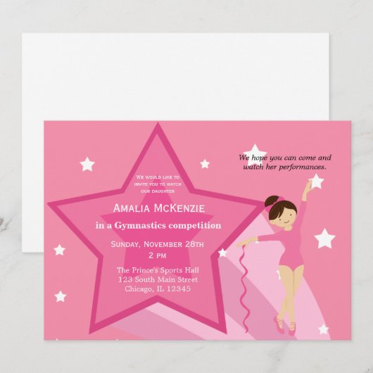体操コンクール 招待状 (正面/裏面)
