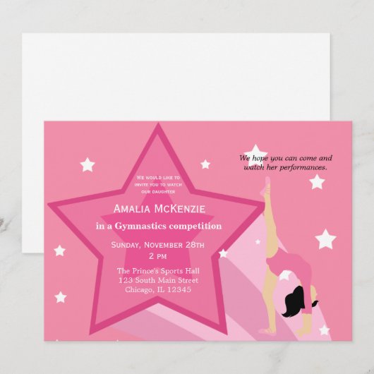 体操コンクール 招待状 (正面/裏面)