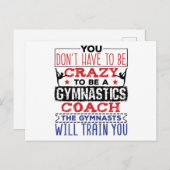 体操コーチおもしろい感謝ギフト熱狂する ポストカード (正面/裏面)