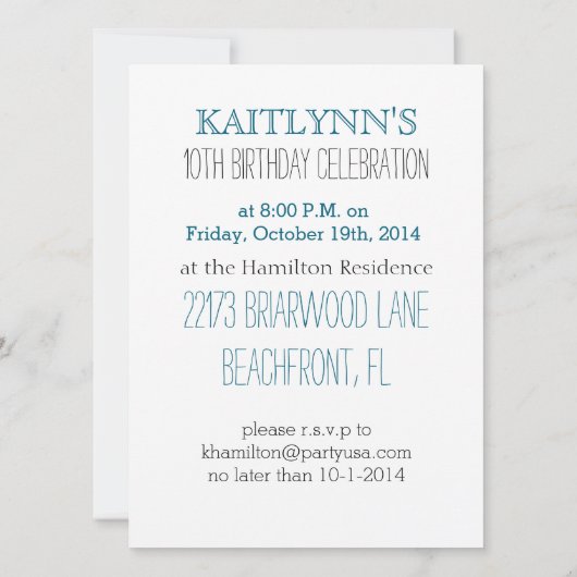 体操シェブロンハートパーソナルパーティの招待状 招待状 (裏面)