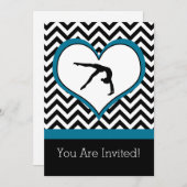 体操シェブロンハートパーソナルパーティの招待状 招待状 (正面/裏面)