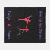 体操シスター名前をカスタムする フリースブランケット (正面(横))