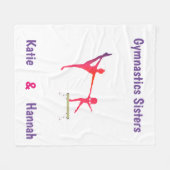 体操シスター名前をカスタムする フリースブランケット (正面(横))