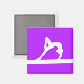 体操シルエットマグネットパープル マグネット (正面/裏面)
