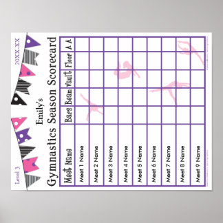 体操シーズンミートスコアカードポスター9オウム2 ポスター