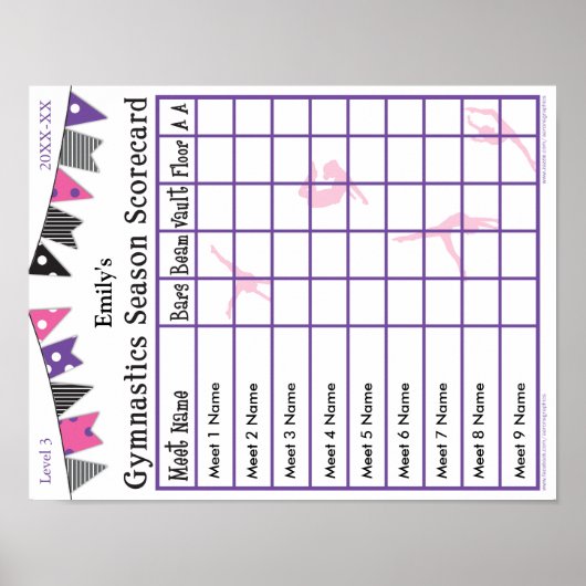 体操シーズンミートスコアカードポスター9オウム2 ポスター (正面)