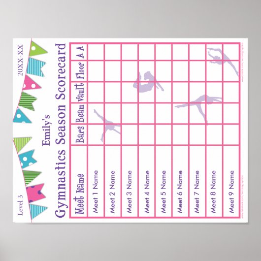 体操シーズンミートスコアカードポスター9オウム ポスター (正面)