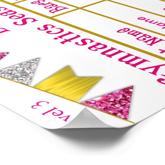 体操シーズンミートスコアカードポスター9グリッター ポスター (角)