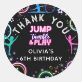 体操ジャンプタンブル遊誕生日ありがとう ラウンドシール (正面)