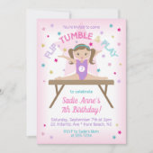 体操ジャンプバースデーパーティブルネット 招待状 (正面)